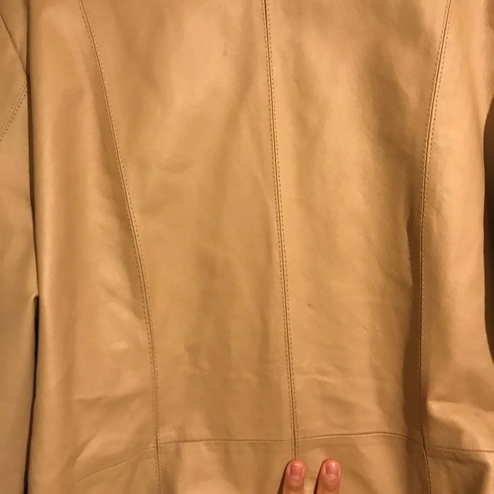Tan Leather Jacket with Classic Tailoring